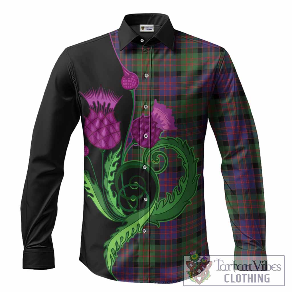 MacDonald (McDonald) Tartan Long Sleeve Button Shirts Traditional Scottish Thistle