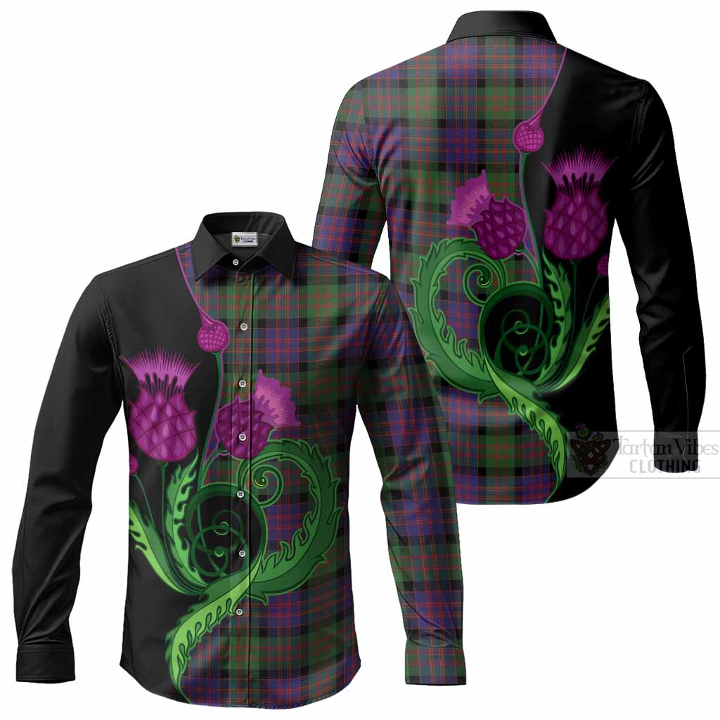 MacDonald (McDonald) Tartan Long Sleeve Button Shirts Traditional Scottish Thistle