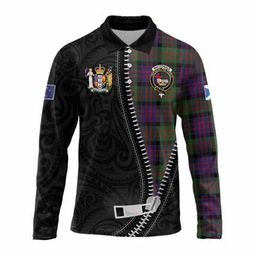 MacDonald (McDonald) Tartan Long Sleeve Polo Shirt New Zealand Pattern Unique Zipper Stylized