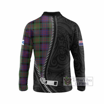 MacDonald (McDonald) Tartan Long Sleeve Polo Shirt New Zealand Pattern Unique Zipper Stylized