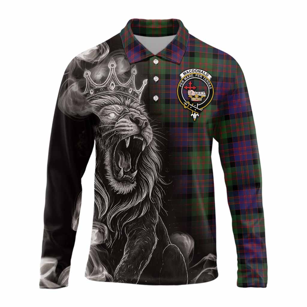 MacDonald (McDonald) Tartan Long Sleeve Polo Shirt Roaring Lion Heritage