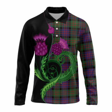 MacDonald (McDonald) Tartan Long Sleeve Polo Shirt Traditional Scottish Thistle