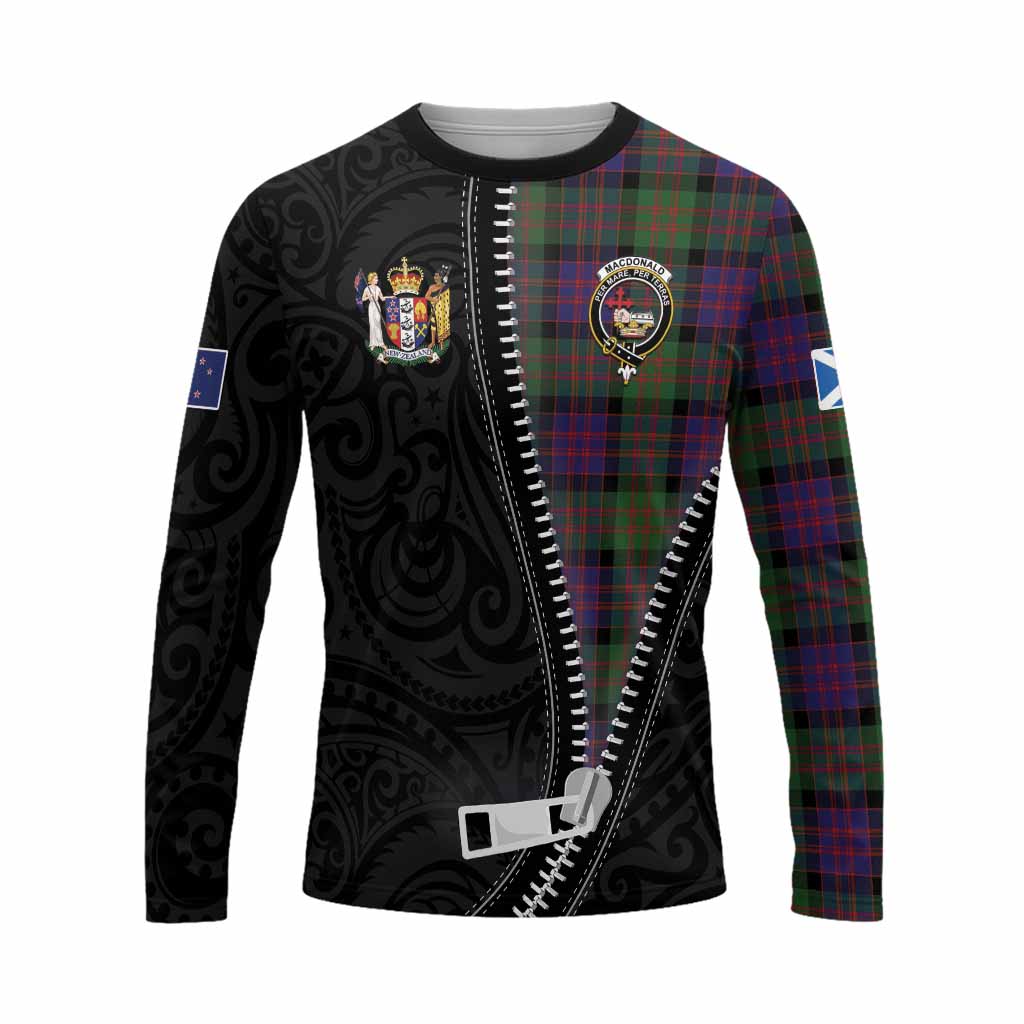 MacDonald (McDonald) Tartan Long Sleeve T-Shirt New Zealand Pattern Unique Zipper Stylized