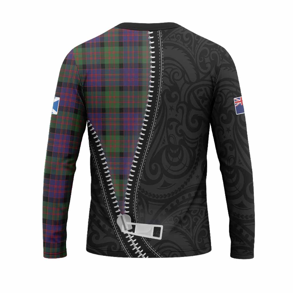 MacDonald (McDonald) Tartan Long Sleeve T-Shirt New Zealand Pattern Unique Zipper Stylized