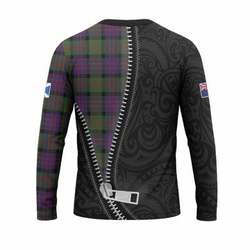 MacDonald (McDonald) Tartan Long Sleeve T-Shirt New Zealand Pattern Unique Zipper Stylized