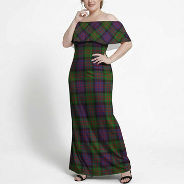 MacDonald (McDonald) Tartan Off Shoulder Ruffle Maxi Dress
