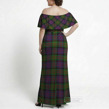 MacDonald (McDonald) Tartan Off Shoulder Ruffle Maxi Dress