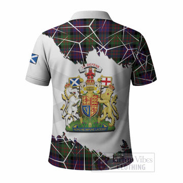 MacDonald (McDonald) Tartan Polo Shirt with Family Crest and Lion Rampant Grunge Style