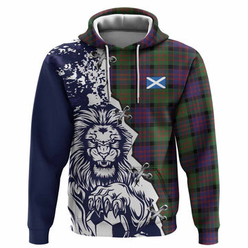 MacDonald (McDonald) Tartan Scottish Hoodie Angry Lion With Soccer Ball Style