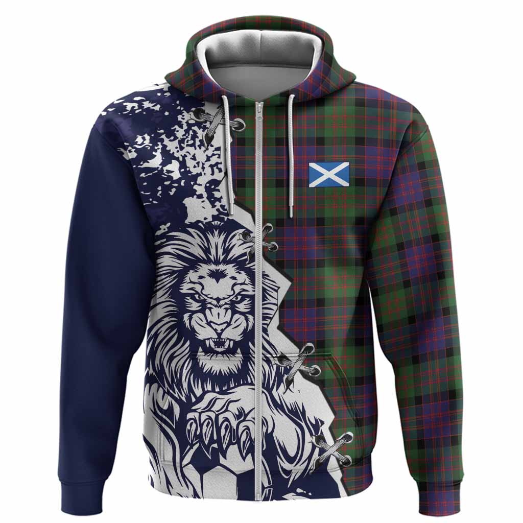 MacDonald (McDonald) Tartan Scottish Hoodie Angry Lion With Soccer Ball Style