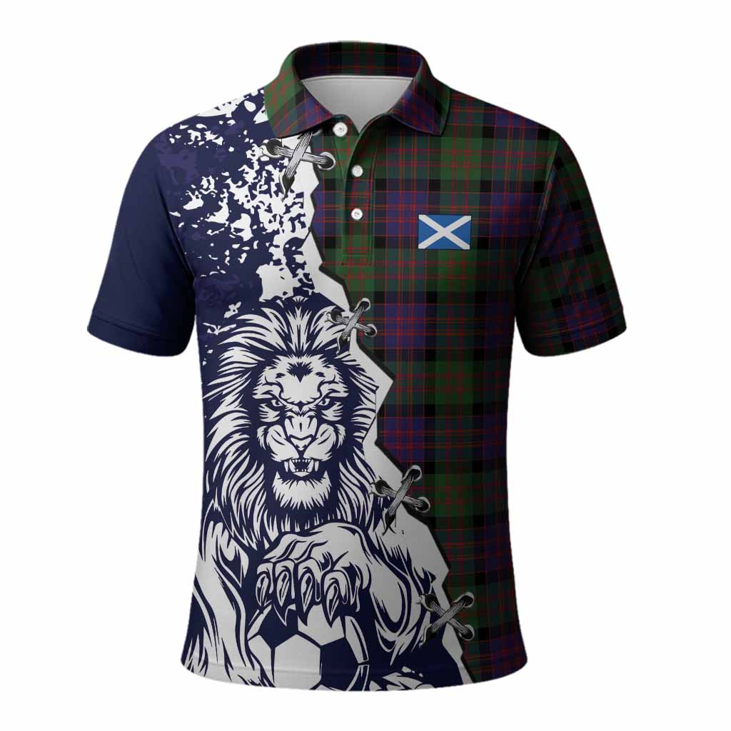 MacDonald (McDonald) Tartan Scottish Polo Shirt Angry Lion With Soccer Ball Style