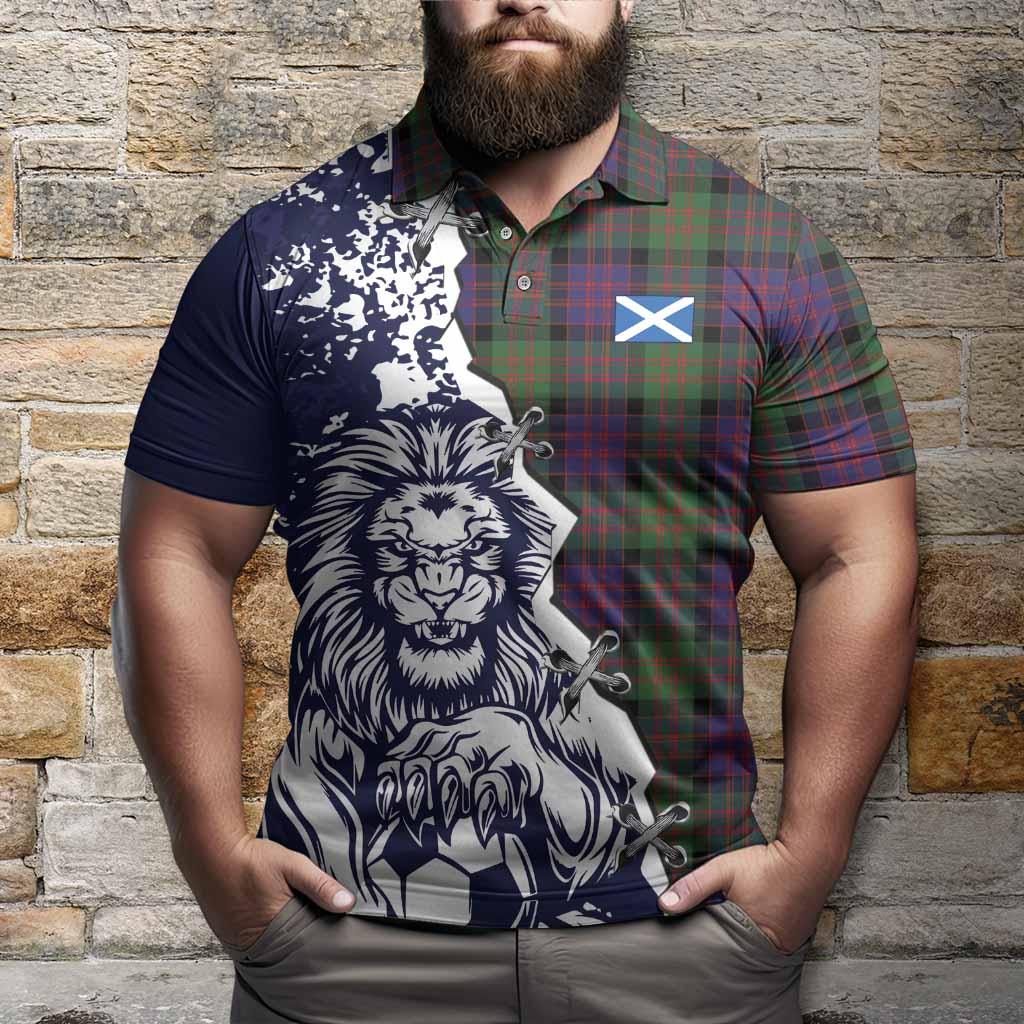 MacDonald (McDonald) Tartan Scottish Polo Shirt Angry Lion With Soccer Ball Style