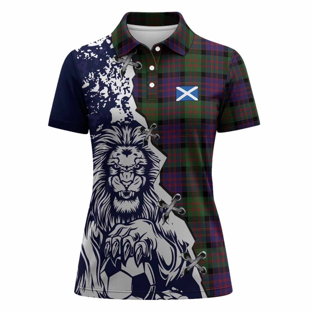 MacDonald (McDonald) Tartan Scottish Women Polo Shirt Angry Lion With Soccer Ball Style