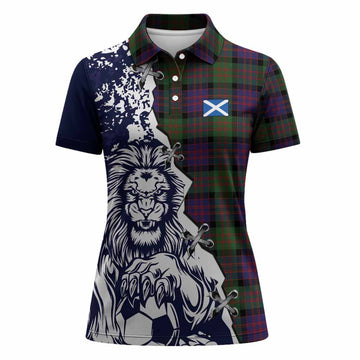 MacDonald (McDonald) Tartan Scottish Women Polo Shirt Angry Lion With Soccer Ball Style
