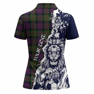 MacDonald (McDonald) Tartan Scottish Women Polo Shirt Angry Lion With Soccer Ball Style