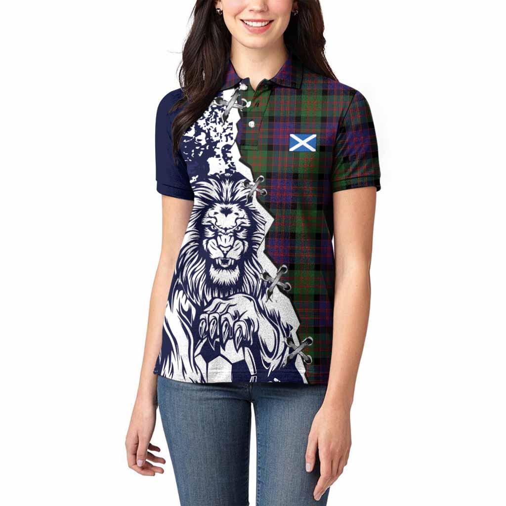 MacDonald (McDonald) Tartan Scottish Women Polo Shirt Angry Lion With Soccer Ball Style