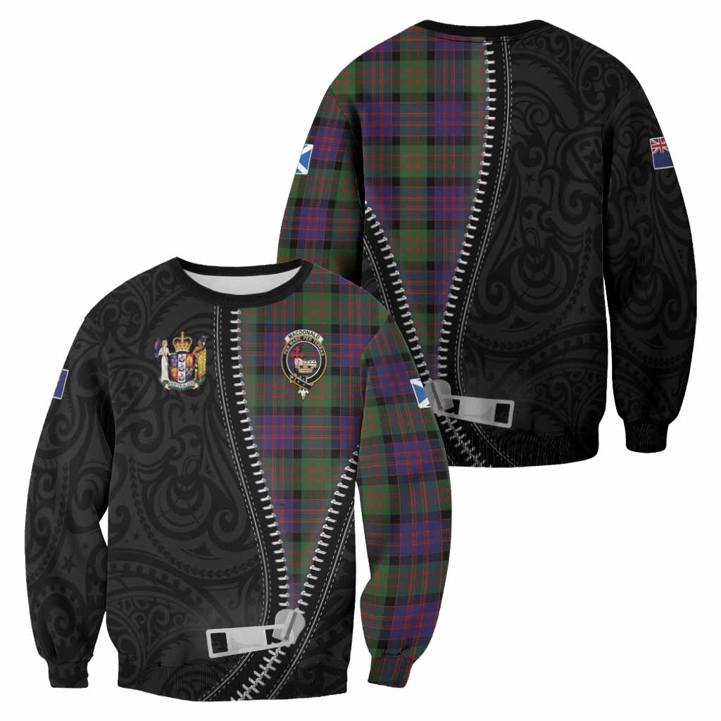 MacDonald (McDonald) Tartan Sweatshirt New Zealand Pattern Unique Zipper Stylized