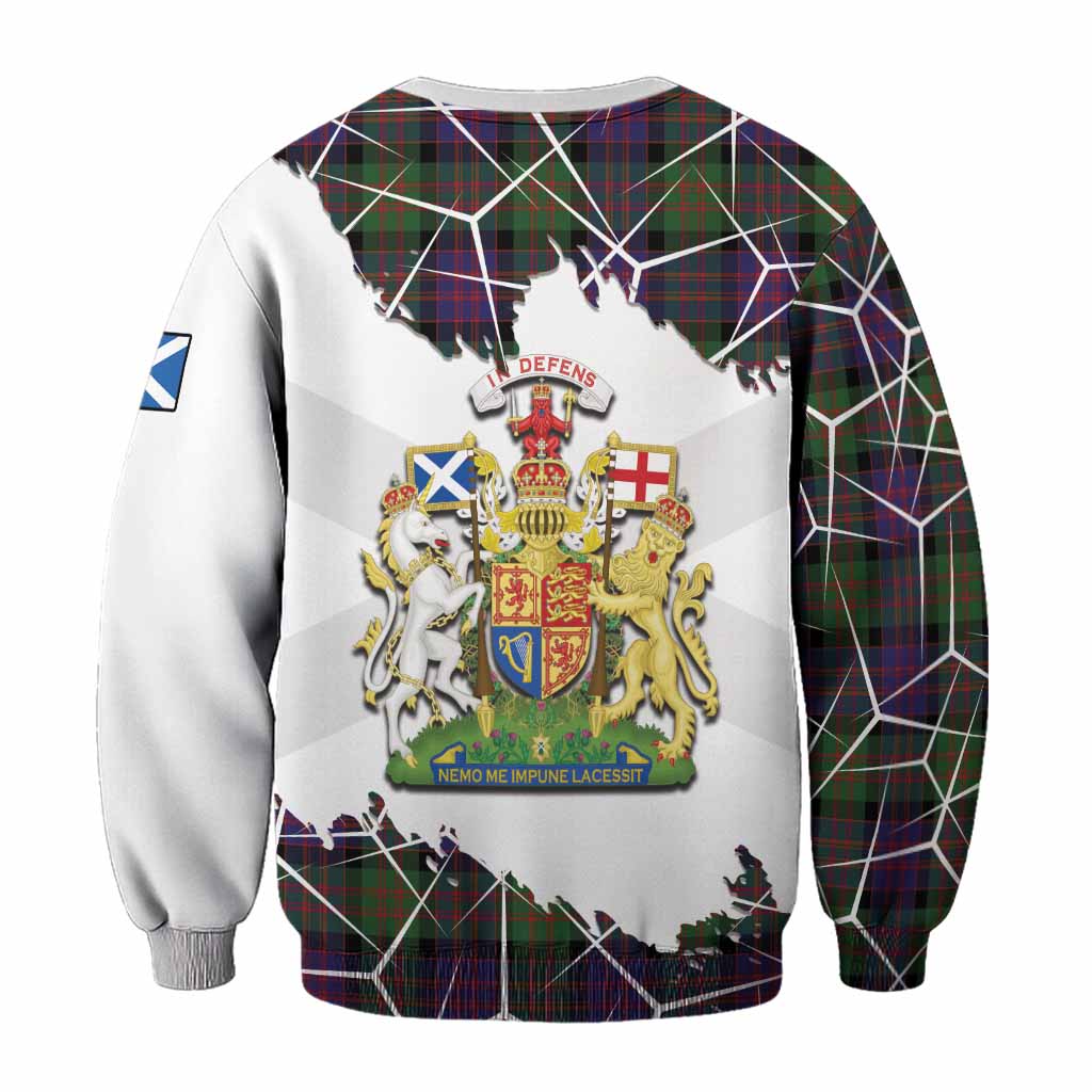 MacDonald (McDonald) Tartan Sweatshirt with Family Crest and Lion Rampant Grunge Style