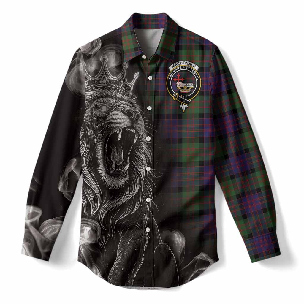 MacDonald (McDonald) Tartan Women Casual Shirt Roaring Lion Heritage