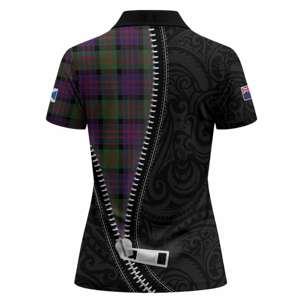 MacDonald (McDonald) Tartan Women Polo Shirt New Zealand Pattern Unique Zipper Stylized