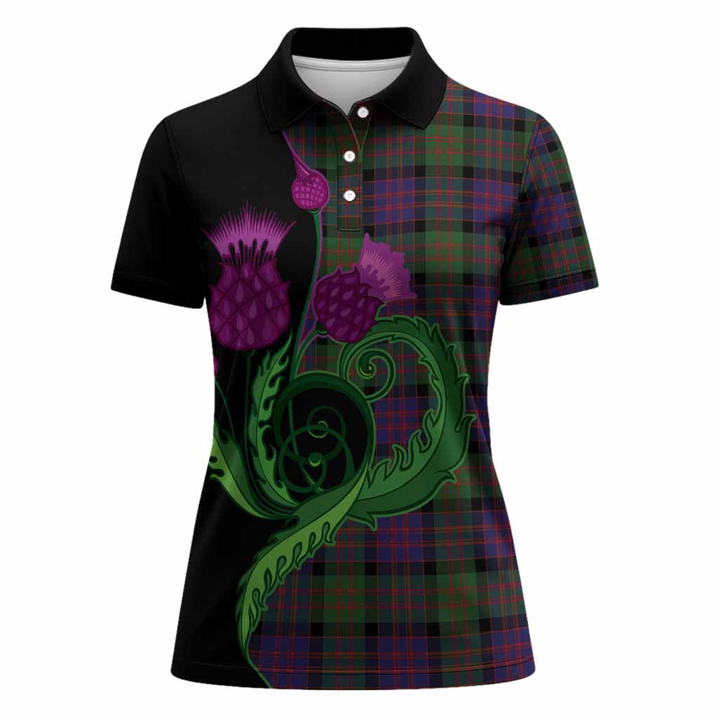 MacDonald (McDonald) Tartan Women Polo Shirt Traditional Scottish Thistle