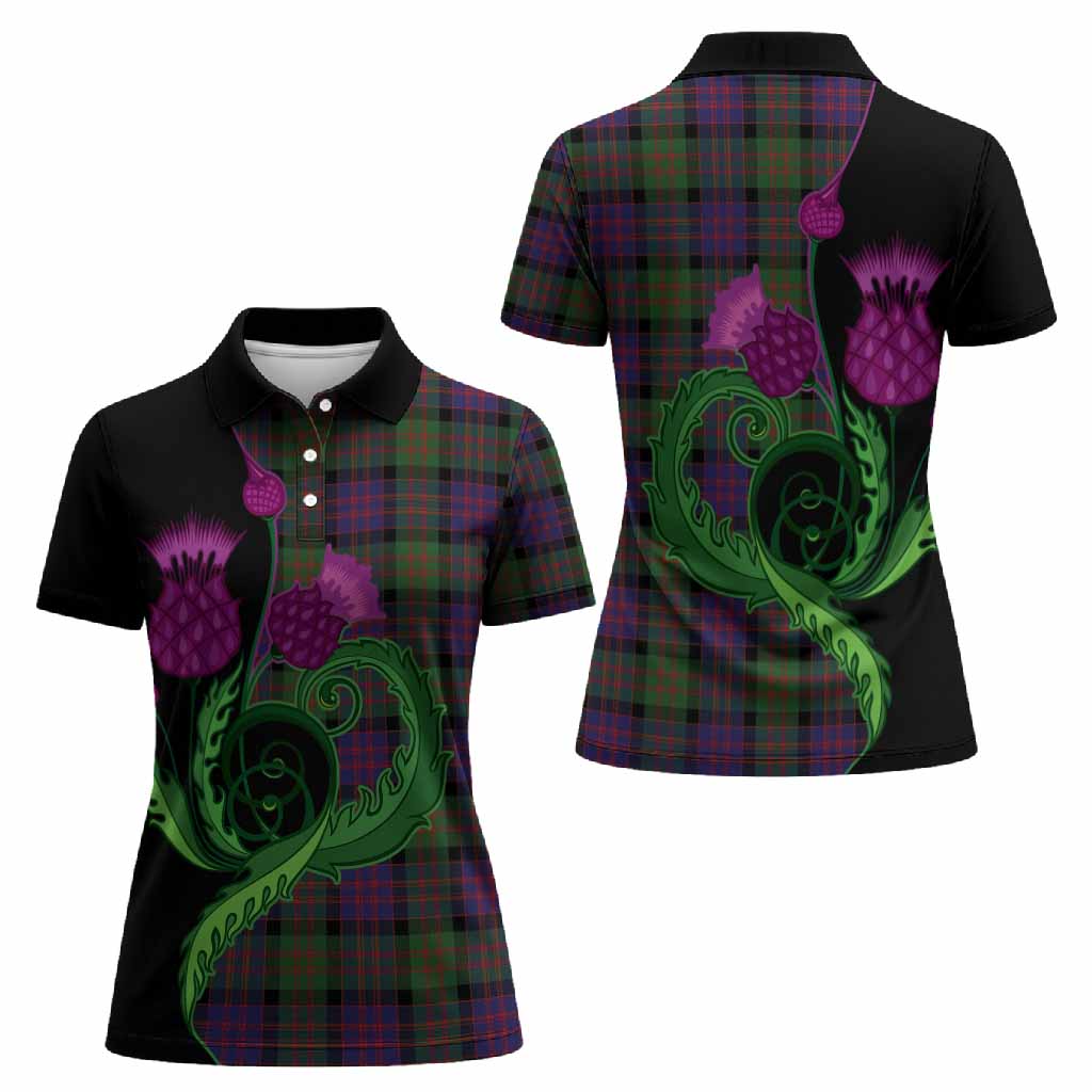 MacDonald (McDonald) Tartan Women Polo Shirt Traditional Scottish Thistle
