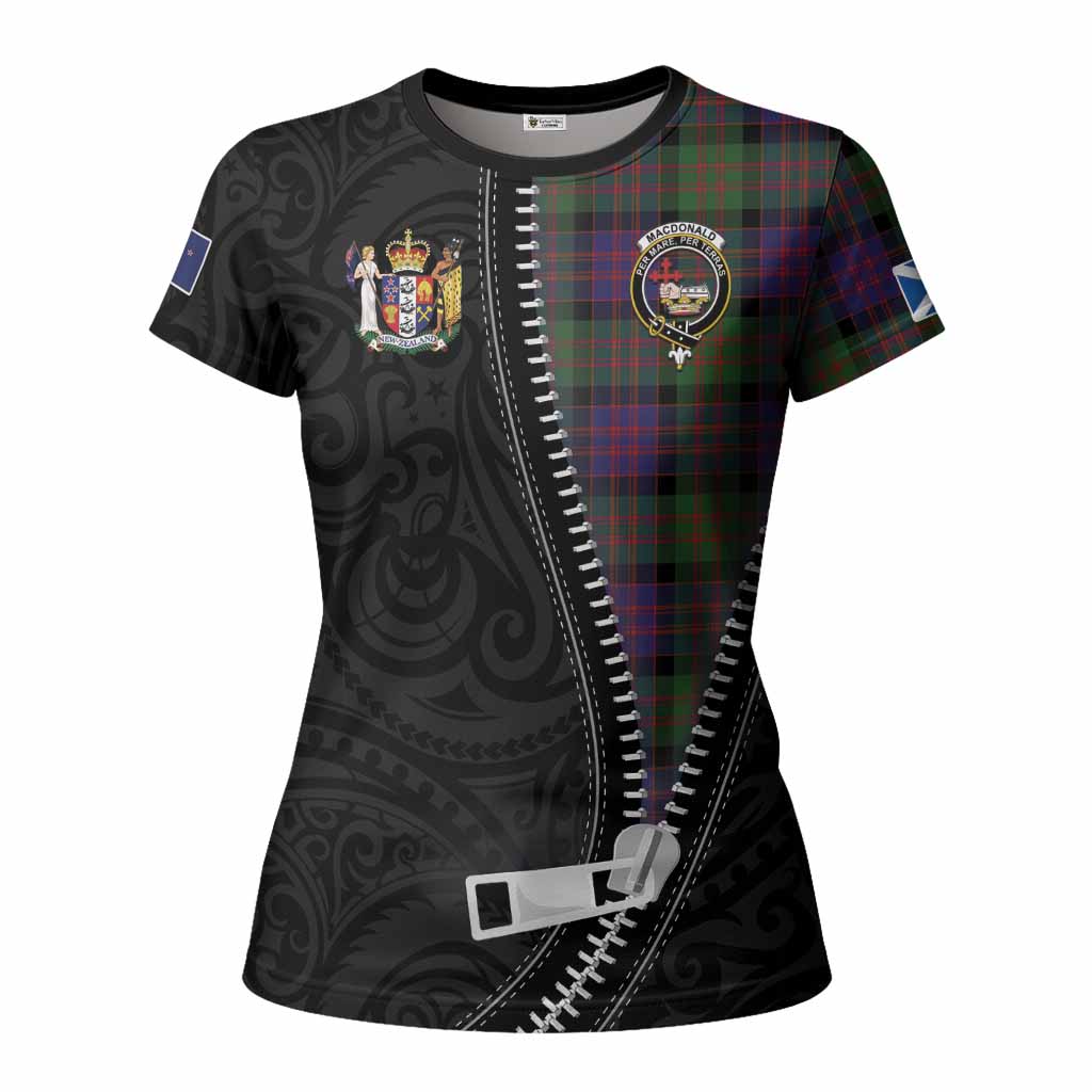 MacDonald (McDonald) Tartan Women T shirt New Zealand Pattern Unique Zipper Stylized