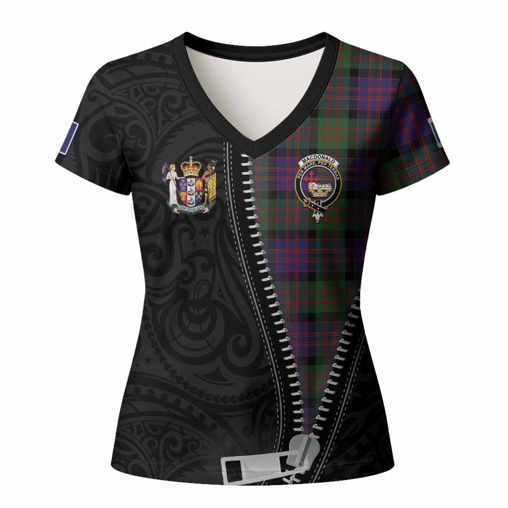 MacDonald (McDonald) Tartan Women T shirt New Zealand Pattern Unique Zipper Stylized