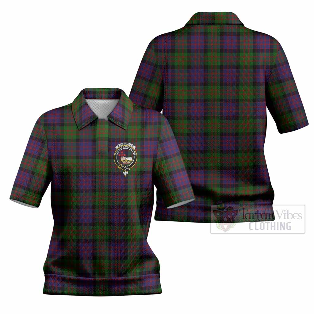 MacDonald (McDonald) Tartan Women’s Polo Sweater Top with Family Crest