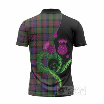 MacDonald (McDonald) Tartan Zipper Polo Shirt Traditional Scottish Thistle