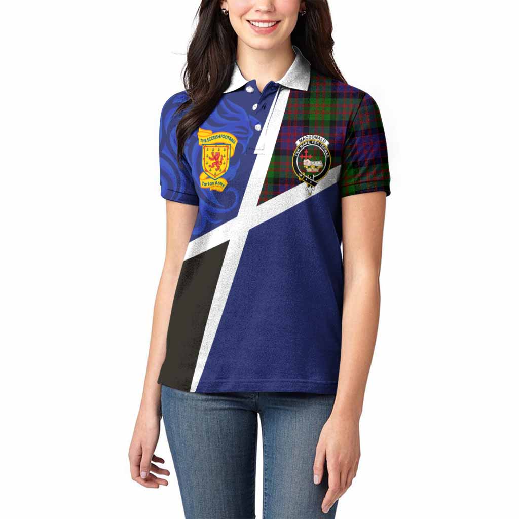 MacDonald (McDonald) The Scottish Football Crest Women Polo Shirt Lion-Tartan Army
