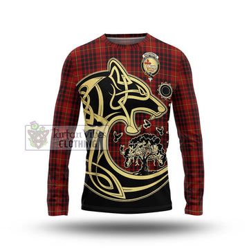MacDonald of Ardnamurchan Tartan Long Sleeve T-Shirt with Family Crest Celtic Wolf Style Unisex - Tartan Vibes Clothing