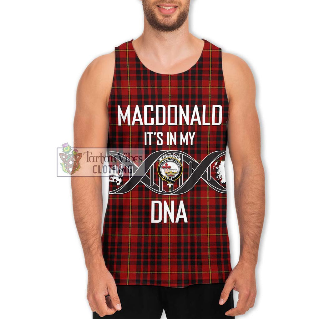 MacDonald of Ardnamurchan Tartan Men's Tank Top with Family Crest DNA In Me Style Men - Tartanvibesclothing Shop