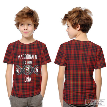 MacDonald of Ardnamurchan Tartan Kid T-Shirt with Family Crest DNA In Me Style Youth XL Size14 - Tartanvibesclothing Shop