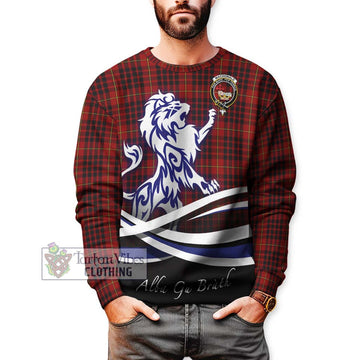 MacDonald of Ardnamurchan Tartan Sweatshirt with Alba Gu Brath Regal Lion Emblem Unisex - Tartanvibesclothing Shop