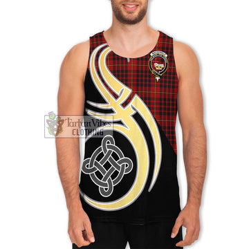 MacDonald of Ardnamurchan Tartan Men's Tank Top with Family Crest and Celtic Symbol Style Men - Tartan Vibes Clothing