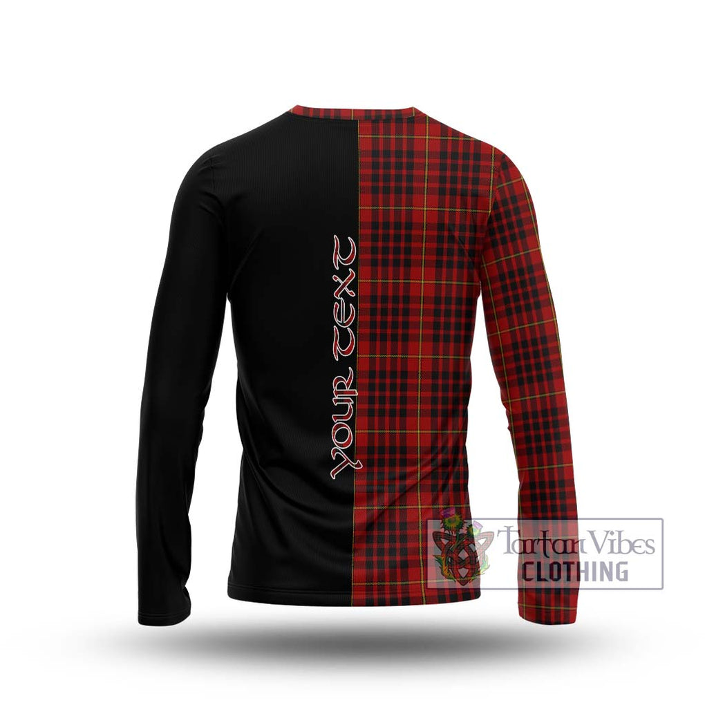 MacDonald of Ardnamurchan Tartan Long Sleeve T-Shirt with Family Crest and Half Of Me Style - Tartanvibesclothing Shop