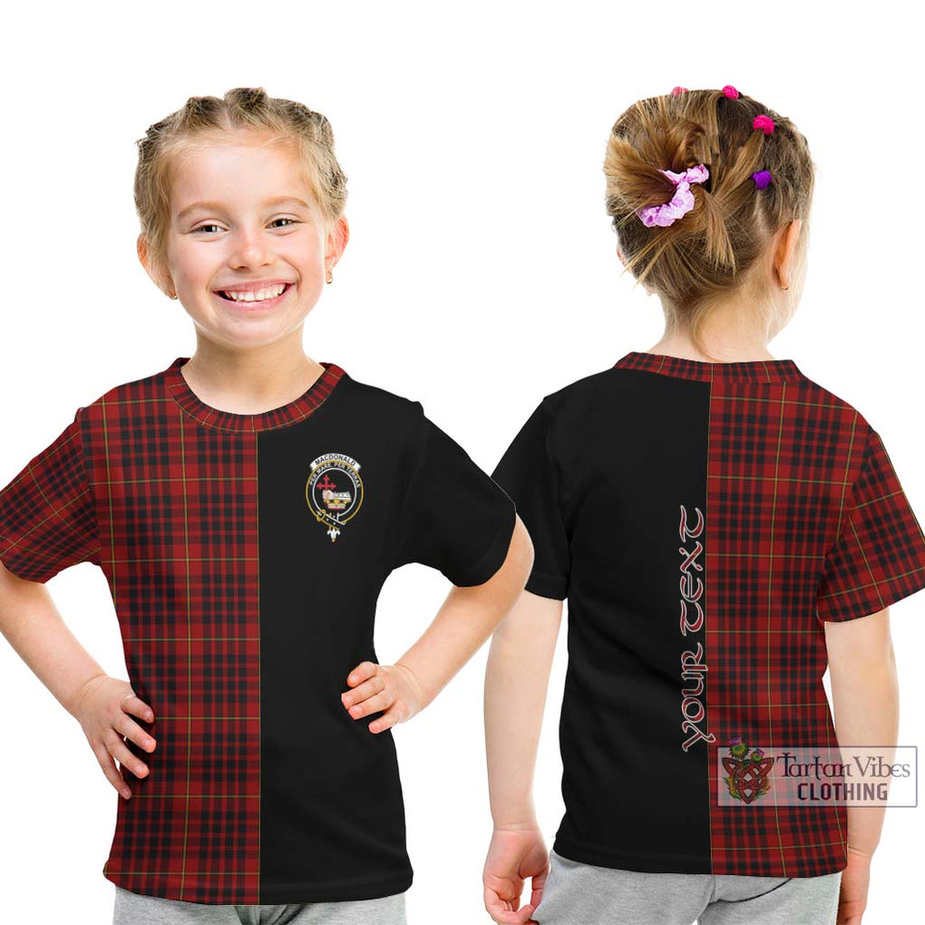 MacDonald of Ardnamurchan Tartan Kid T-Shirt with Family Crest and Half Of Me Style - Tartanvibesclothing Shop