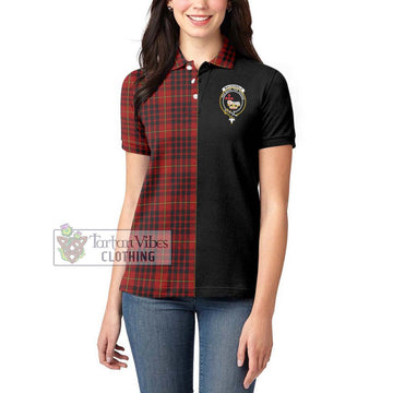 MacDonald of Ardnamurchan Tartan Women's Polo Shirt with Family Crest and Half Of Me Style - Tartanvibesclothing Shop