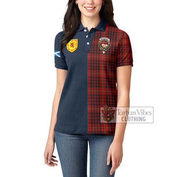 Tartan Vibes Clothing MacDonald of Ardnamurchan Tartan Women's Polo Shirt with Scottish Lion Royal Arm Half Style
