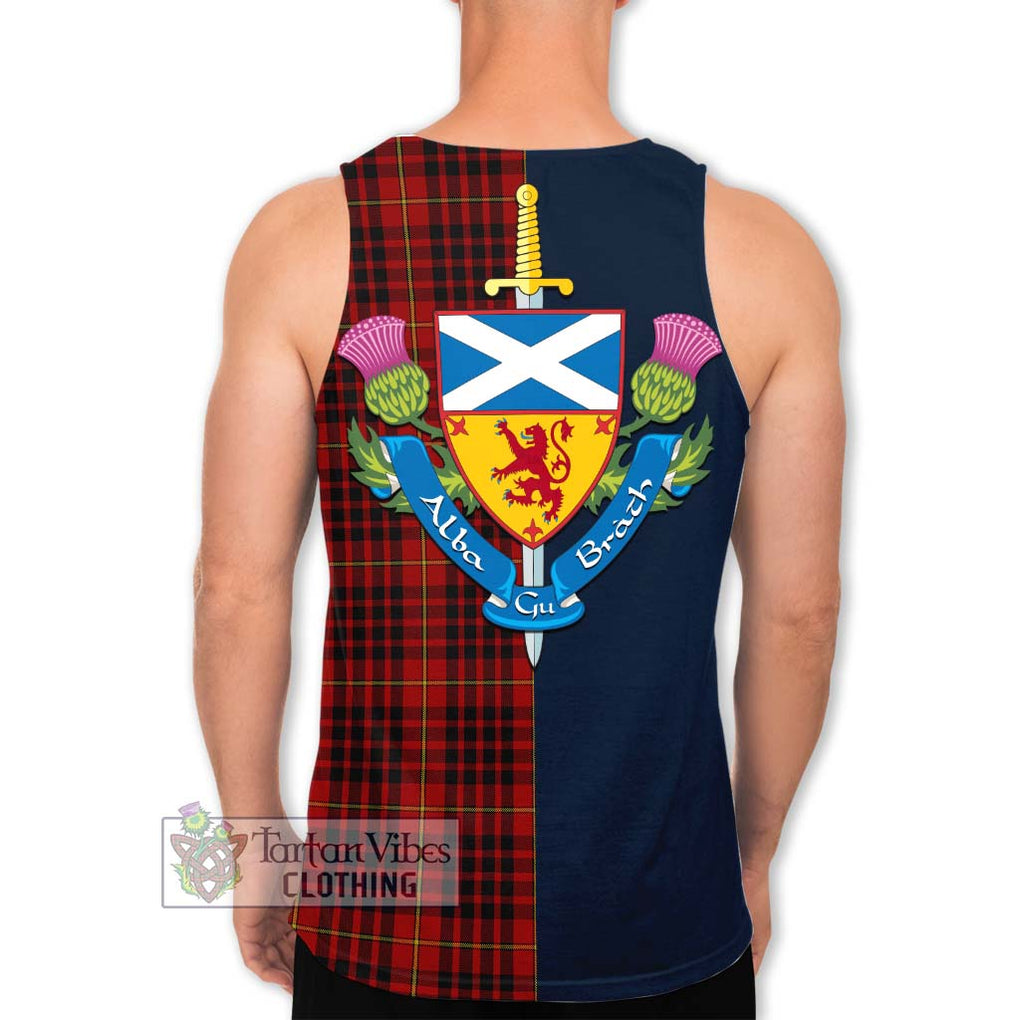 Tartan Vibes Clothing MacDonald of Ardnamurchan Tartan Men's Tank Top with Scottish Lion Royal Arm Half Style