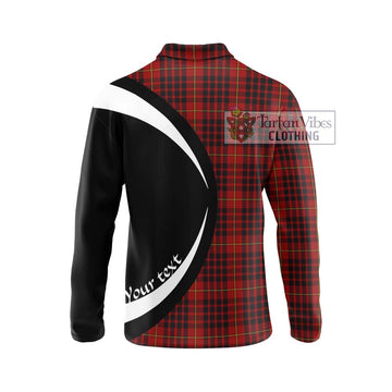 MacDonald of Ardnamurchan Tartan Long Sleeve Polo Shirt with Family Crest Circle Style - Tartan Vibes Clothing