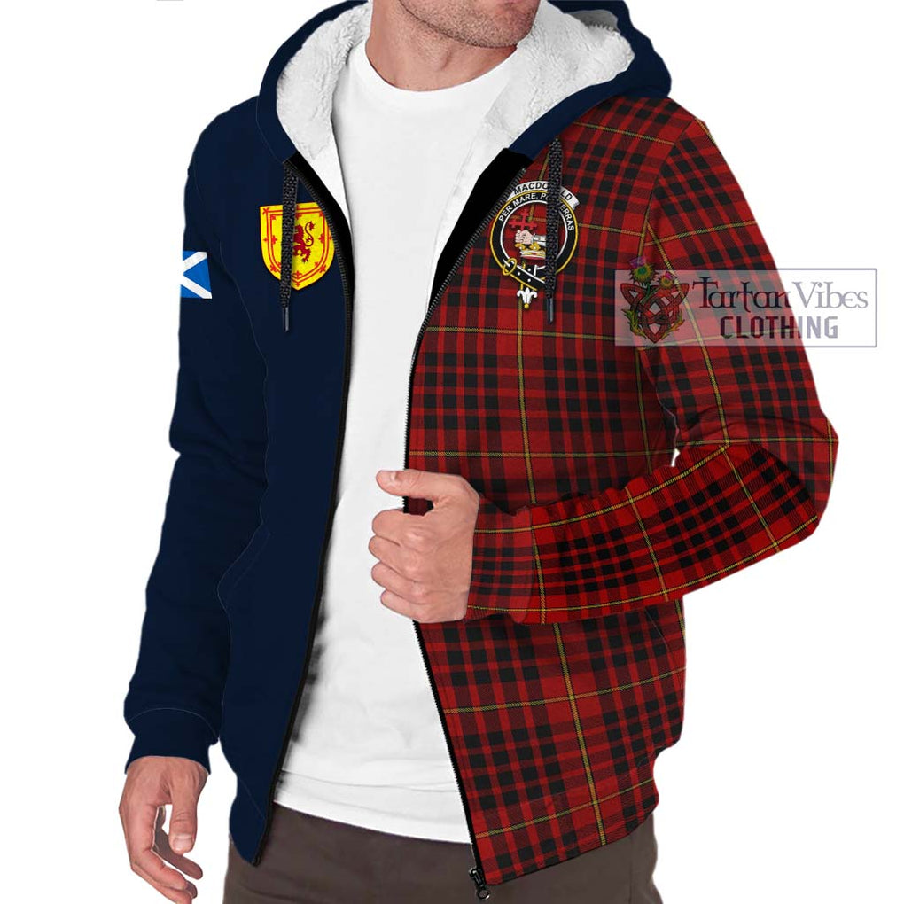 Tartan Vibes Clothing MacDonald of Ardnamurchan Tartan Sherpa Hoodie with Scottish Lion Royal Arm Half Style