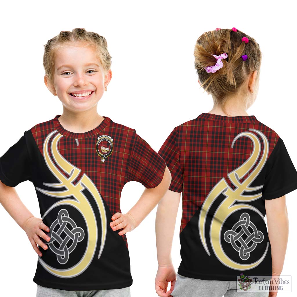 MacDonald of Ardnamurchan Tartan Kid T-Shirt with Family Crest and Celtic Symbol Style - Tartan Vibes Clothing