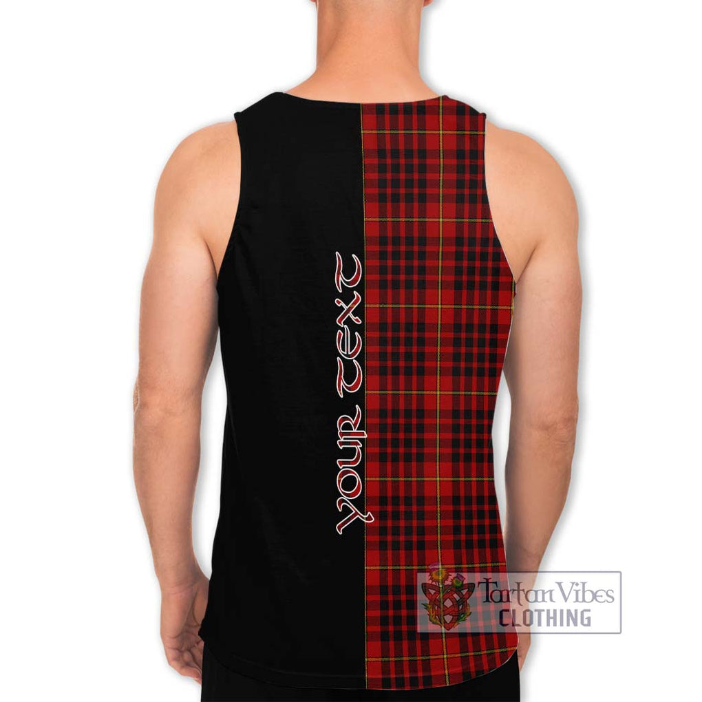 MacDonald of Ardnamurchan Tartan Men's Tank Top with Family Crest and Half Of Me Style - Tartanvibesclothing Shop