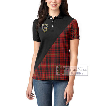 MacDonald of Ardnamurchan Tartan Women's Polo Shirt with Family Crest and Military Logo Style - Tartanvibesclothing Shop