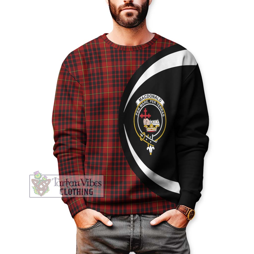 MacDonald of Ardnamurchan Tartan Sweatshirt with Family Crest Circle Style - Tartan Vibes Clothing