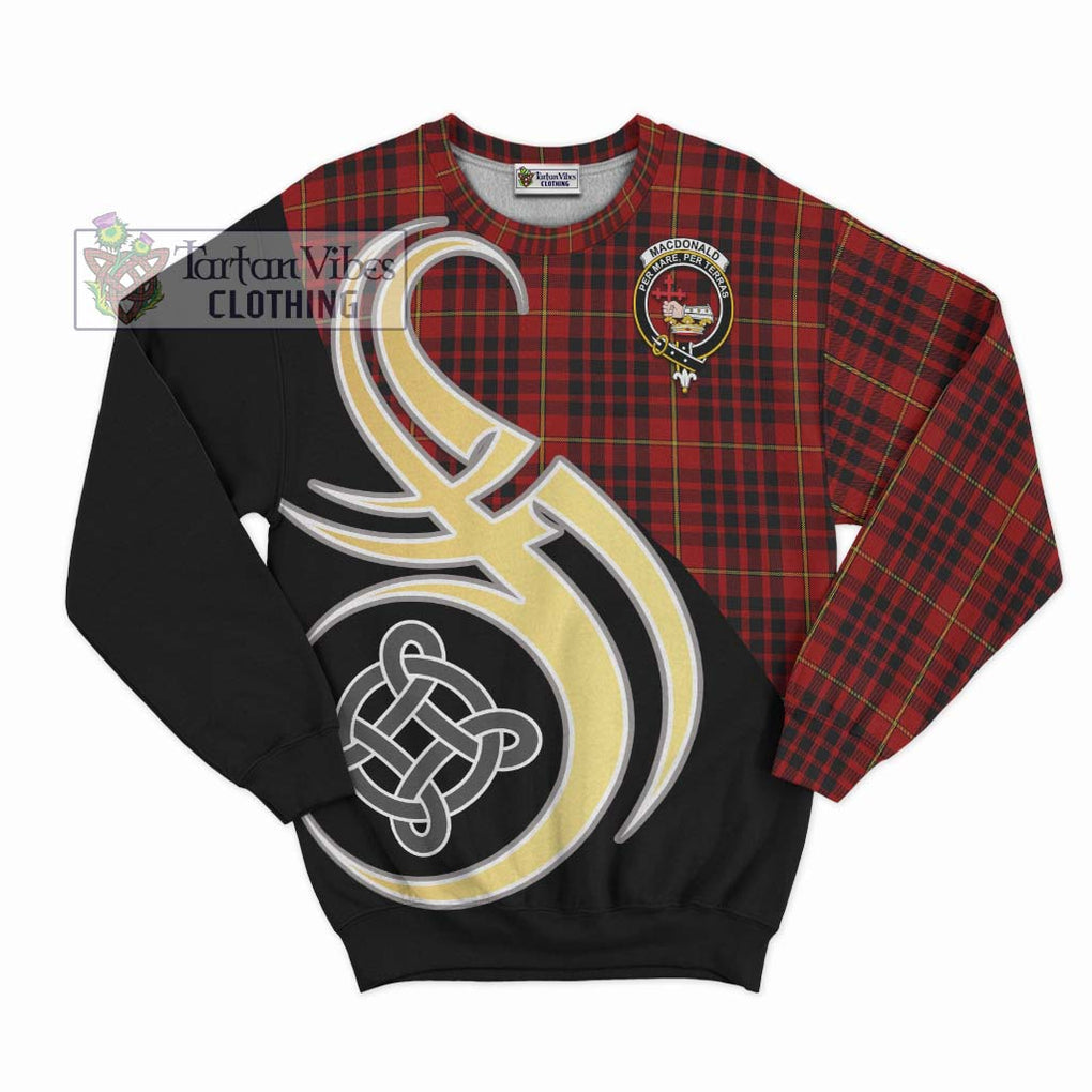 MacDonald of Ardnamurchan Tartan Sweatshirt with Family Crest and Celtic Symbol Style - Tartan Vibes Clothing