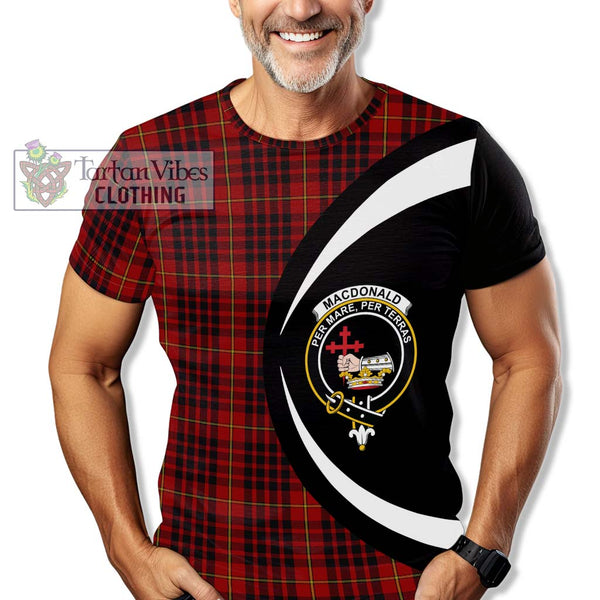 MacDonald of Ardnamurchan Tartan T-Shirt with Family Crest Circle Style