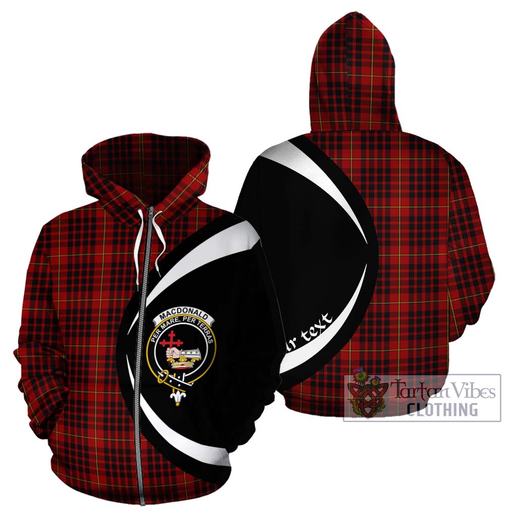 Tartan Vibes Clothing MacDonald of Ardnamurchan Tartan Hoodie with Family Crest Circle Style